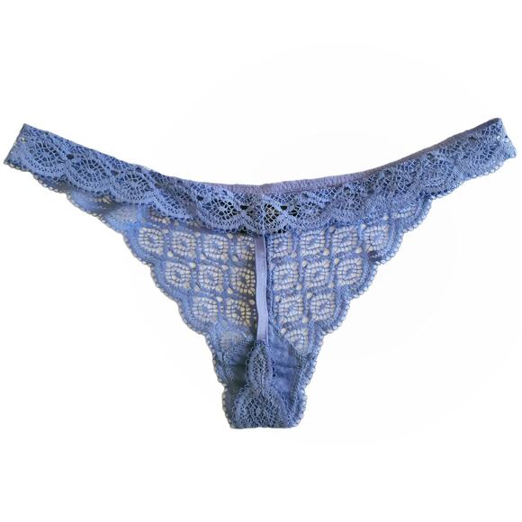 KIKI DE MONTPARNASSE thong crochet lace macrame g string panties periwinkle NEW - Picture 2 of 3